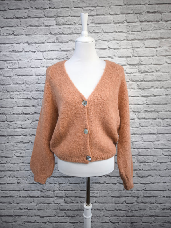 Nachhaltige Alpaka Strickjacke in BIO QUALITÄT - DUNKLER FRÜHLING SOMMER