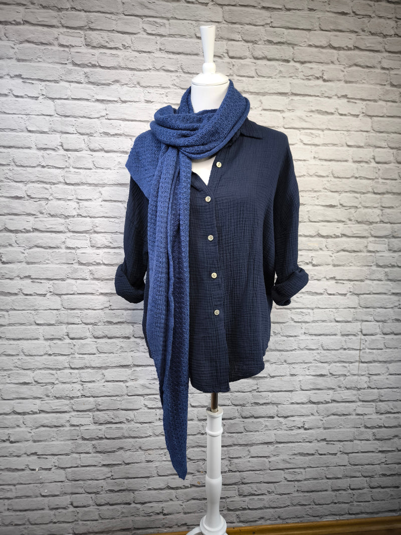 Dreieck Stricktuch Poncho- DUNKLER SOMMER WINTER