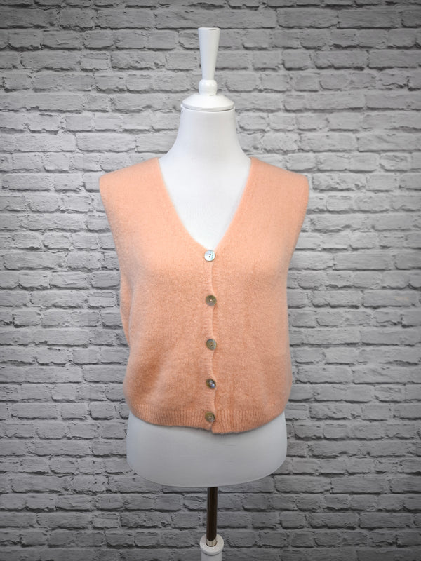 Nachhaltige Alpaka Strickweste in BIO QUALITÄT - HELLER FRÜHLING SOMMER