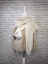 Dreieck Stricktuch Poncho- HELLER FRÜHLING SOMMER