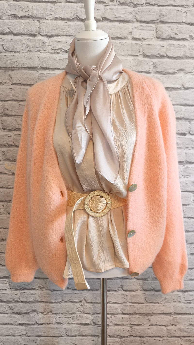 Nachhaltige Alpaka Strickjacke in BIO QUALITÄT - HELLER FRÜHLING SOMMER