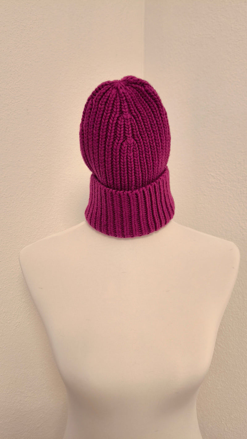 RIPP- STRICKMÜTZE MIT KASCHMIR- DUNKLER SOMMER WINTER