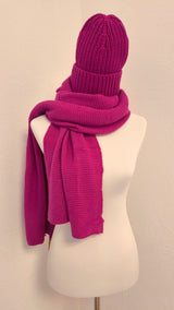 LANG GESTRICKTER KASCHMIRSCHAL- DUNKLER SOMMER WINTER