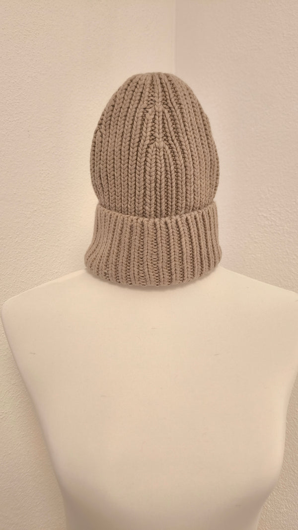 RIPP- STRICKMÜTZE MIT KASCHMIR- DUNKLER FRÜHLING SOMMER