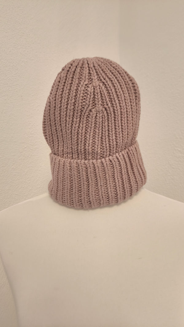 RIPP- STRICKMÜTZE MIT KASCHMIR- DUNKLER FRÜHLING SOMMER