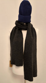 RIPP- STRICKMÜTZE MIT KASCHMIR- DUNKLER SOMMER WINTER