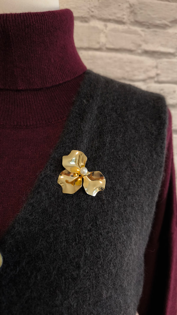 Ohrstecker/ Brosche Floral groß