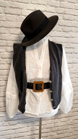 Hochwertige Bluse aus Baumwolle mit Spitzendetails- HERBST WINTER