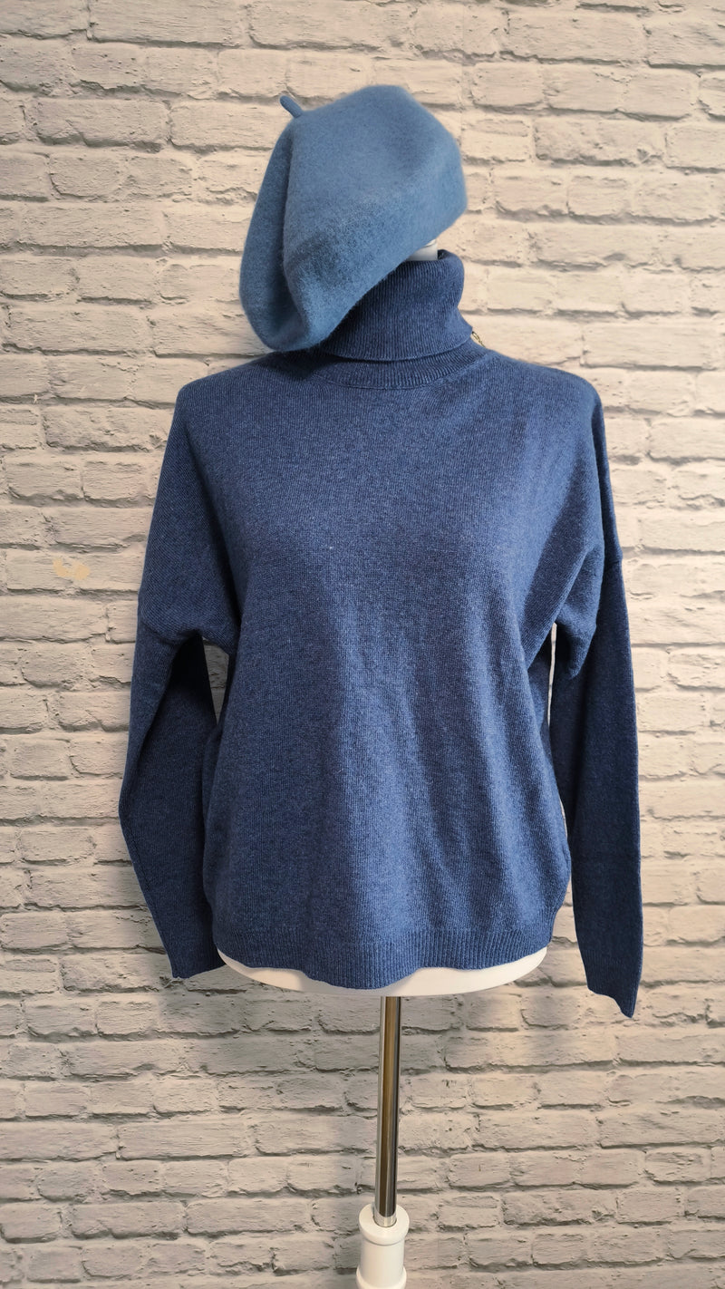 Rollkragen-Pullover aus Kaschmir und Wolle- DUNKLER SOMMER WINTER