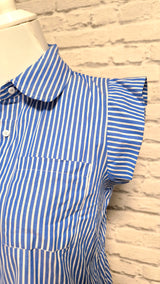 Baumwollbluse ohne Arm mit Bubikragen- HELLER SOMMER WINTER