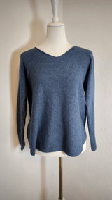 Weicher V- Pullover aus Viskose mit Rundsaum- DUNKLER SOMMER