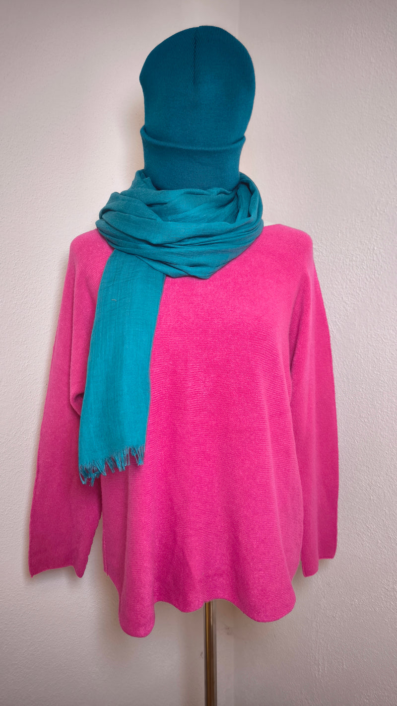 Weicher V- Pullover aus Viskose mit Rundsaum- HELLER SOMMER WINTER