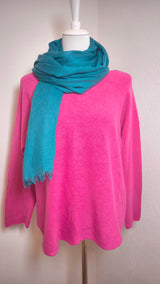 Weicher V- Pullover aus Viskose mit Rundsaum- HELLER SOMMER WINTER