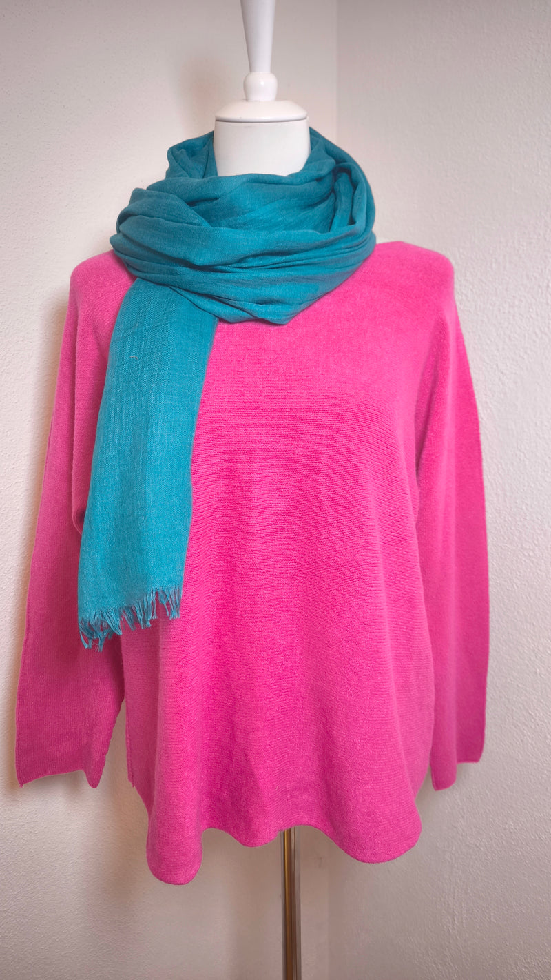 Weicher V- Pullover aus Viskose mit Rundsaum- HELLER SOMMER WINTER