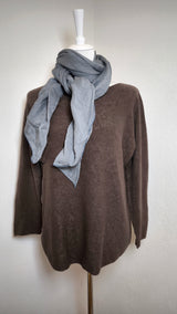 Weicher V- Pullover aus Viskose mit Rundsaum- 4 JAHRESZEITEN