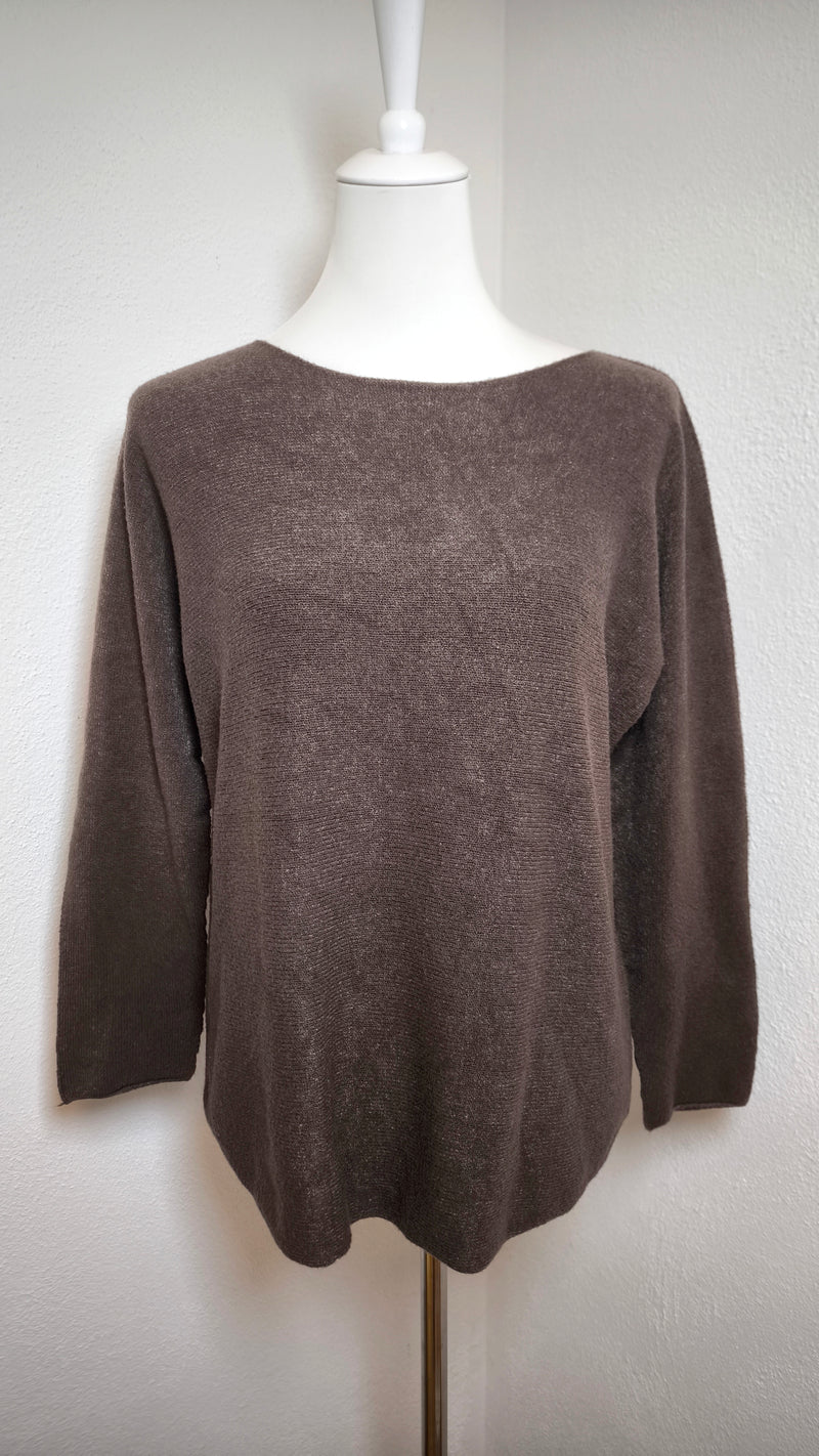 Weicher V- Pullover aus Viskose mit Rundsaum- 4 JAHRESZEITEN