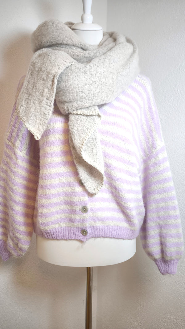 Gestreifte Strickjacke mit Knöpfen- DUNKLER FRÜHLING SOMMER
