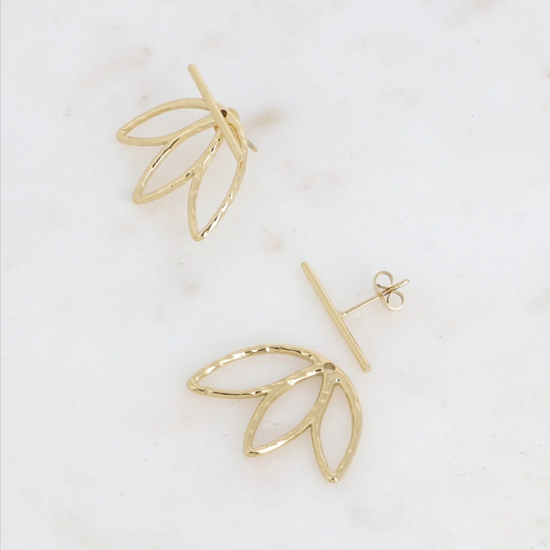 Ohrstecker mit austauschbarem Blätter-Design- Gold