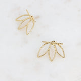 Ohrstecker mit austauschbarem Blätter-Design- Gold