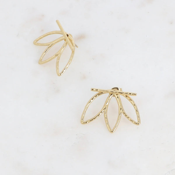 Ohrstecker mit austauschbarem Blätter-Design- Gold