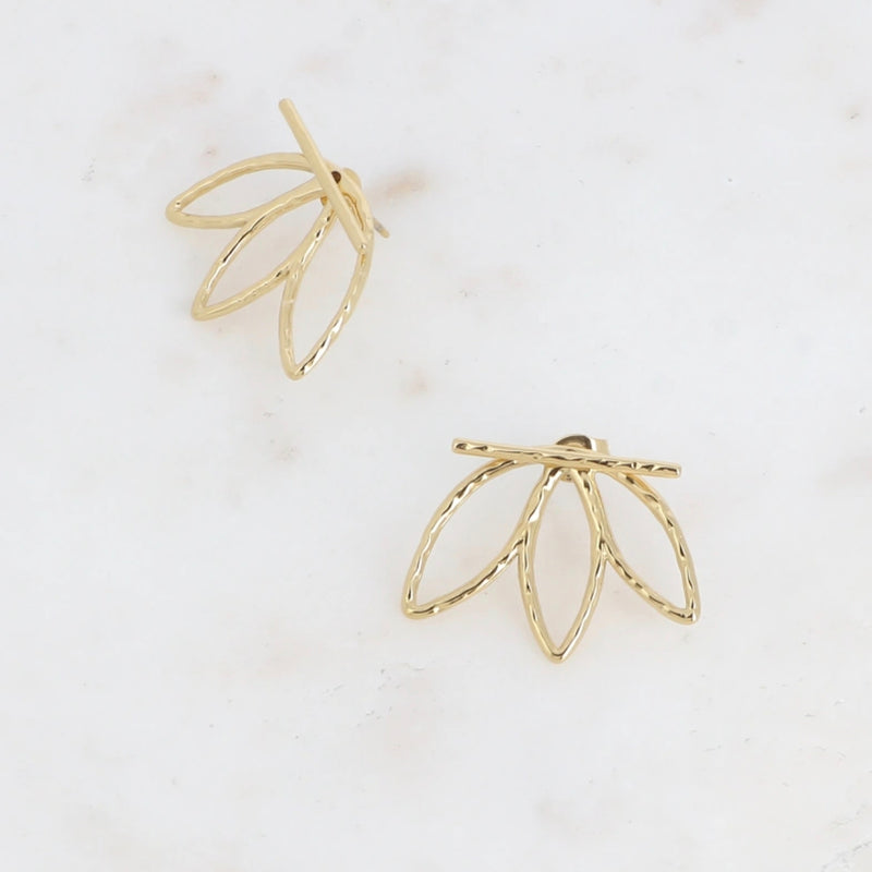 Ohrstecker mit austauschbarem Blätter-Design- Gold
