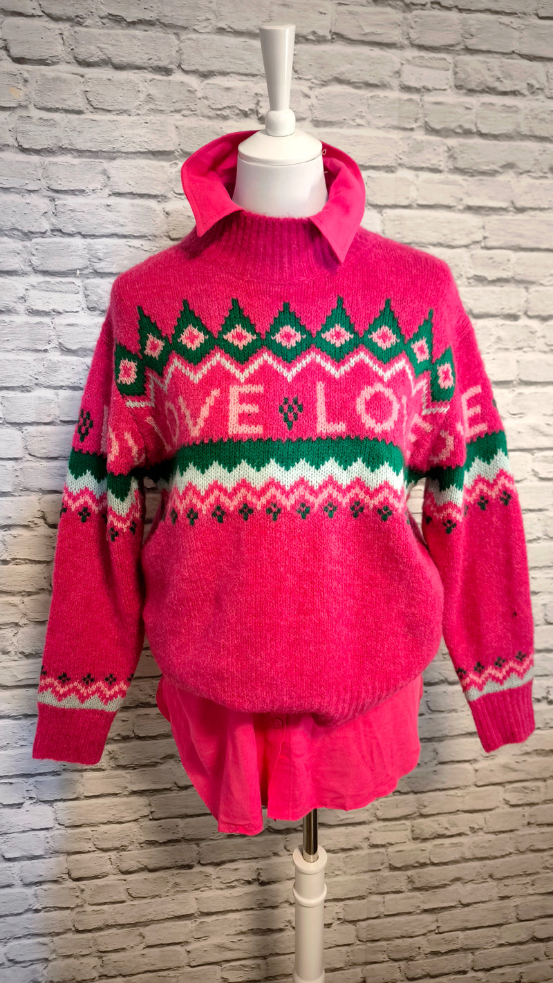 Hochwertige Leinenbluse- Pink