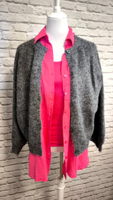 Hochwertige Leinenbluse- Pink