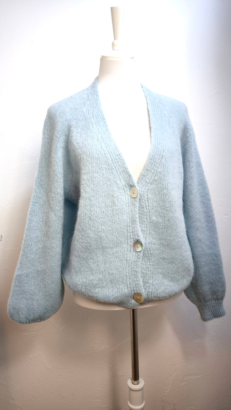 Nachhaltige Alpaka Strickjacke in BIO QUALITÄT - DUNKLER SOMMER