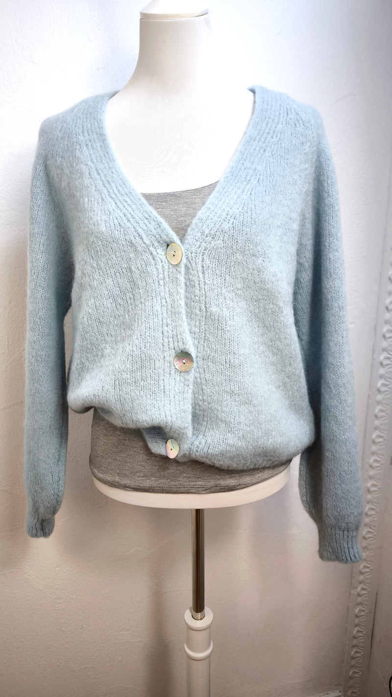 Nachhaltige Alpaka Strickjacke in BIO QUALITÄT - DUNKLER SOMMER