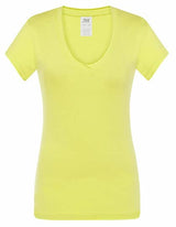 COTTON T-SHIRT MIT V AUSSCHNITT - HELLER FRÜHLING SOMMER