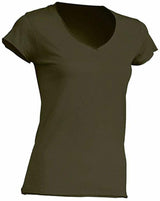 COTTON T-SHIRT MIT V AUSSCHNITT - TRUE AUTUMN