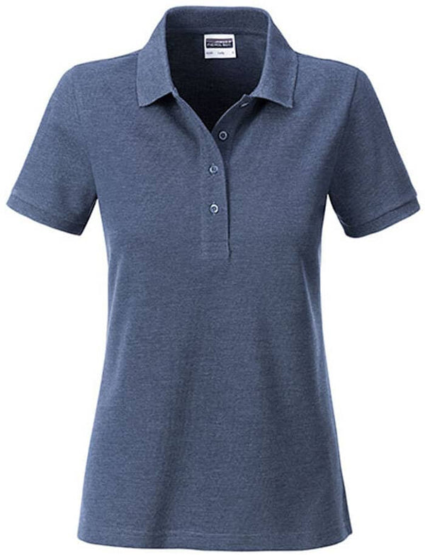 Bio- Cotton Poloshirt-Blaumeliert