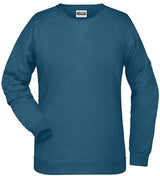 Leichtes Sweatshirt Bio - Qualität - PETROL MELANGE - 360°