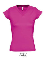 T-SHIRT mit V- Ausschnitt- Fuchsia