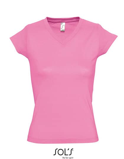 T-SHIRT mit V- Ausschnitt- Orchid Pink