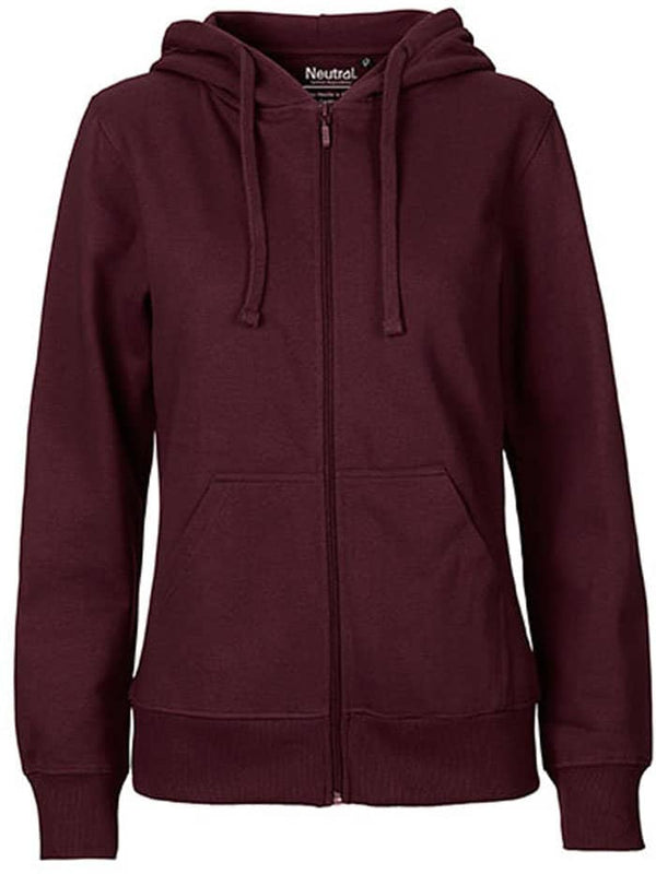 BIO COTTON ZIP HOODIE- Bordeaux