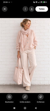 Leichtes Tuch gestreift - Rosé Beige - DELIGHT SPRING