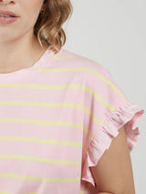 Gestreiftes T- Shirt mit Flügelärmel- DELIGHT SPRING