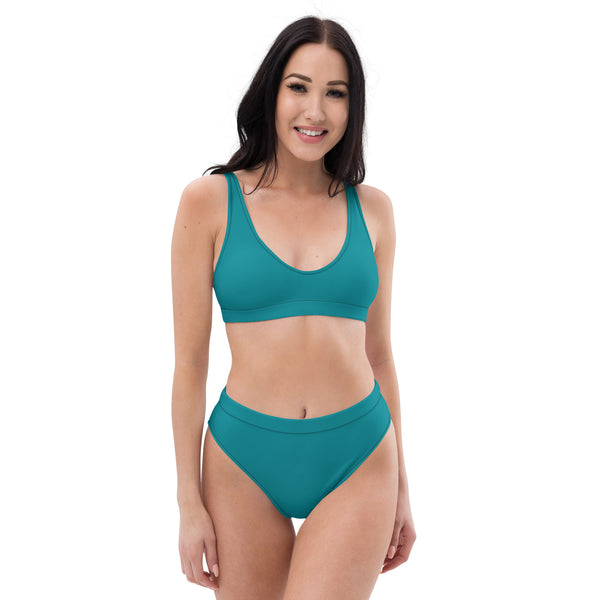 Recycelter Allover High Waist Bikini- DUNKLER SOMMER