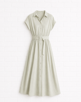 Atmungsaktives Modal- Tencel Hemdblusenkleid mit Gürtel- DELIGHT SPRING