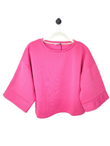 3/4 Ärmel- Sweatshirt- Himbeerpink