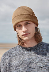 ORGANIC COTTON BEANIE MEN- DUNKLER FRÜHLING SOMMER