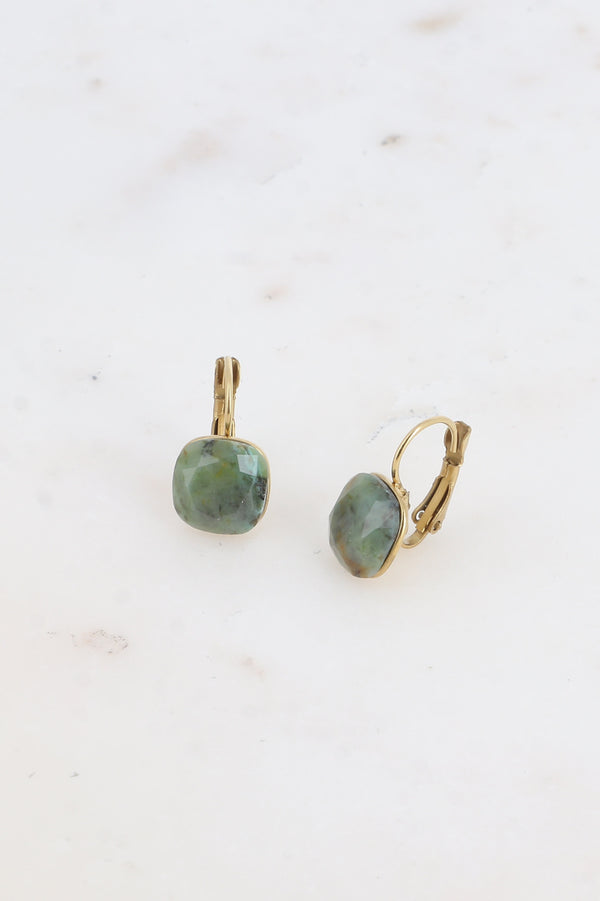 Kleine Ohrhänger mit Naturstein- Aventurin