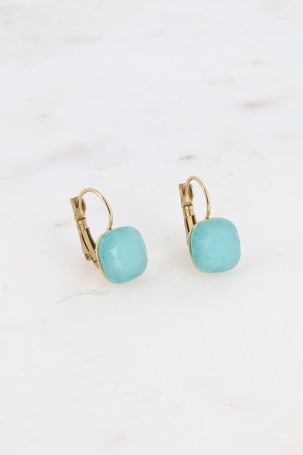 Kleine Ohrhänger mit Naturstein-Türkis