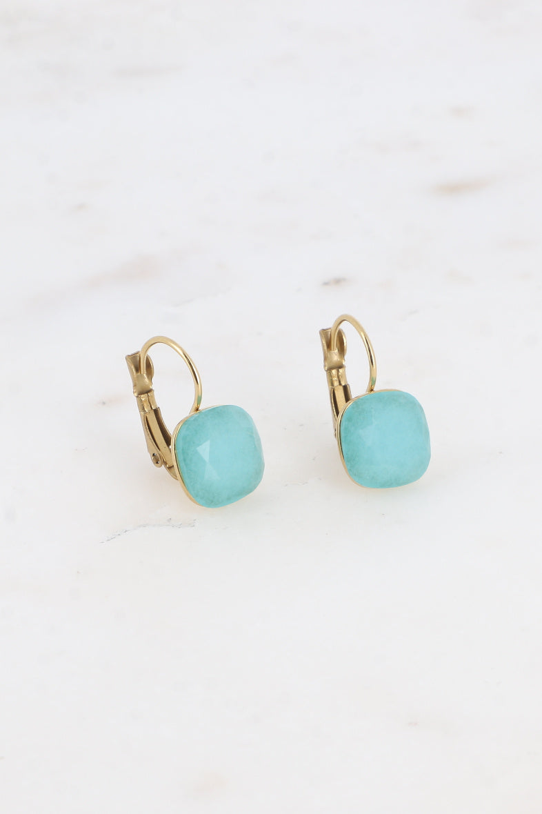 Kleine Ohrhänger mit Naturstein-Türkis