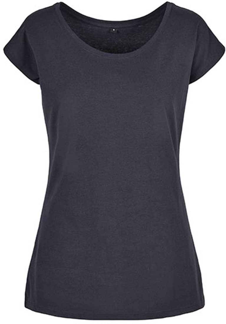 T-SHIRT LADIES WIDE NECK- NAVY