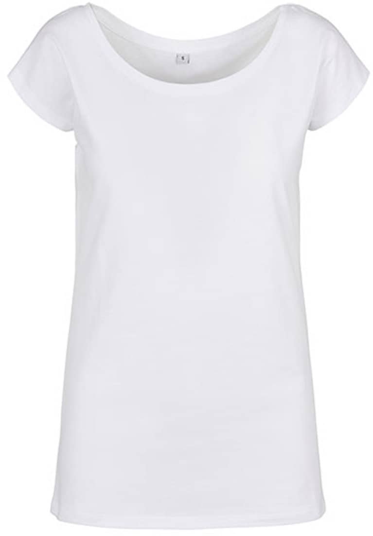 T-SHIRT LADIES WIDE NECK- WEISS