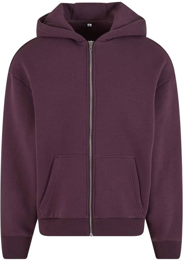 FLUFFY ZIP HOODIE - Plum Purple - 4 JAHRESZEITEN