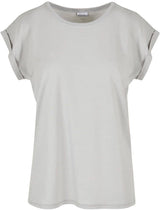 BIO COTTON T-SHIRT MIT GERADEM ÄRMEL UND AUFGEROLLTEM ÄRMELSAUM- DELIGHT SPRING