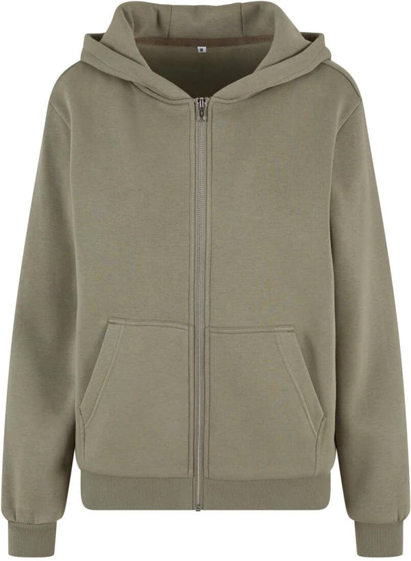 FLUFFY  ZIP HOODIE - Pale Olive - 4 JAHRESZEITEN